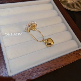 DREJEW ต่างหู แบบคลิปหนีบ ประดับไข่มุก เพชร สไตล์ฝรั่งเศส 1