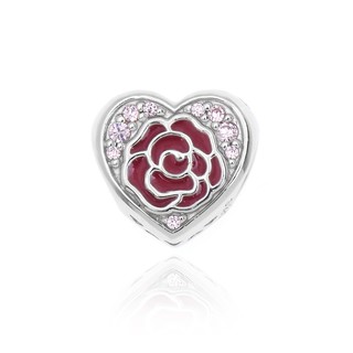 Jewelry Buffet Fuchsia Rosy Rhodium Heart Bead