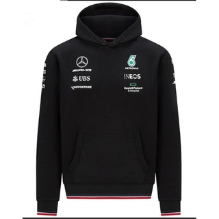 2021 New Benz F1 เสื้อโค้ทสําหรับผู้ชายแขนยาวมีฮู้ดมีซิปแห้งเร็ว