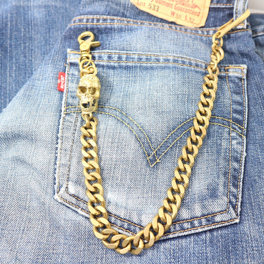 โซ่ทองเหลืองแท้ ทั้งเส้น ไว้คล้องกระเป๋าสตางค์ เท่ๆ แถมพวจกุญแจกหนังวัว มูลค่า 50 บาท - รูปที่ 6