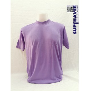 เสื้อยืดคอกลม  TC สีม่วงอ่อน แขนสั้น Free size