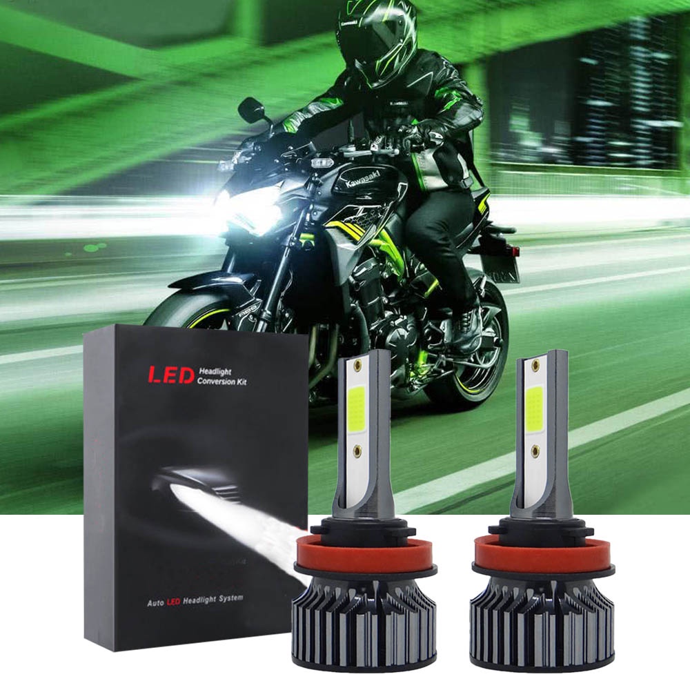 สําหรับ Kawasaki Z750 Z800 Z900 - 2PC Bright 6000K LED ไฟหน้าหลอดไฟ