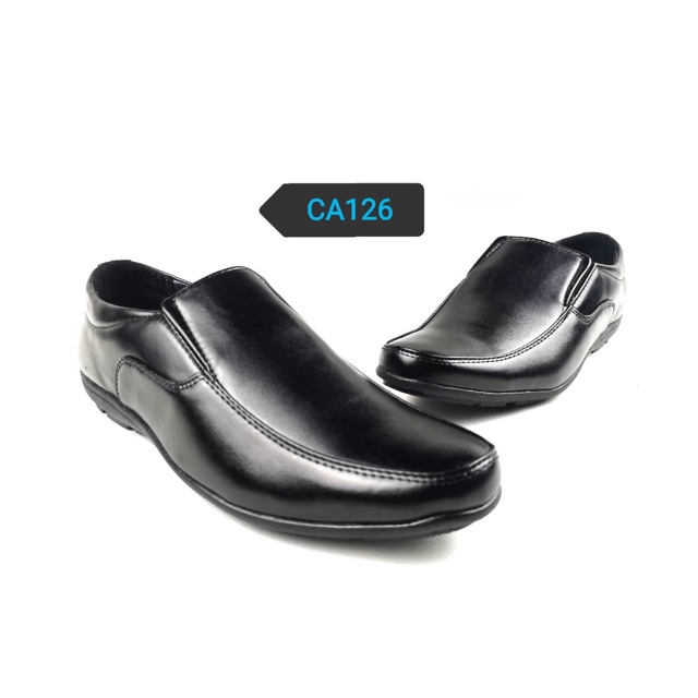 Cabaye รองเท้าหนัง รองเท้าคัทชูชาย CA126-Black งานเย็บผื้น