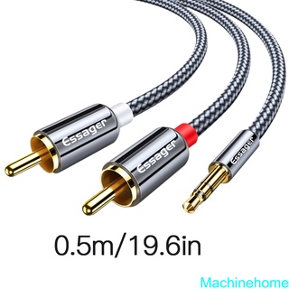 Essager 3 5mm to RCA Braided Cable Splitter Cord TV Computer Amplifier Audio Adapter Cable