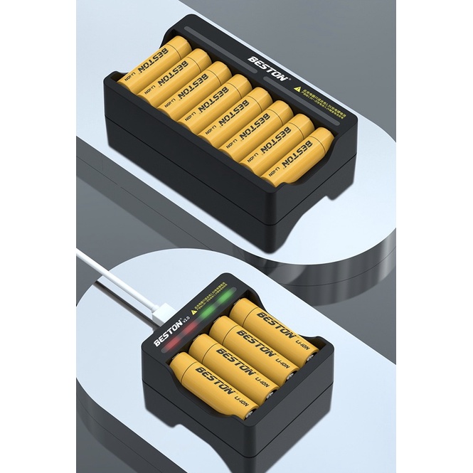 Beston ที่ชาร์จถ่าน Li-ion 1.5V 8ช่อง ถ่านชาร์จลิเธียม ถ่านลิเธียม แบตลิเธียม แบตเตอรี่ลิเธียม