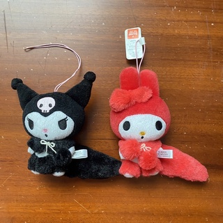 ตุ๊กตาพวงกุญแจหางกระรอก Mymelody &amp; Kuromi (งานลิขสิทธิ์)