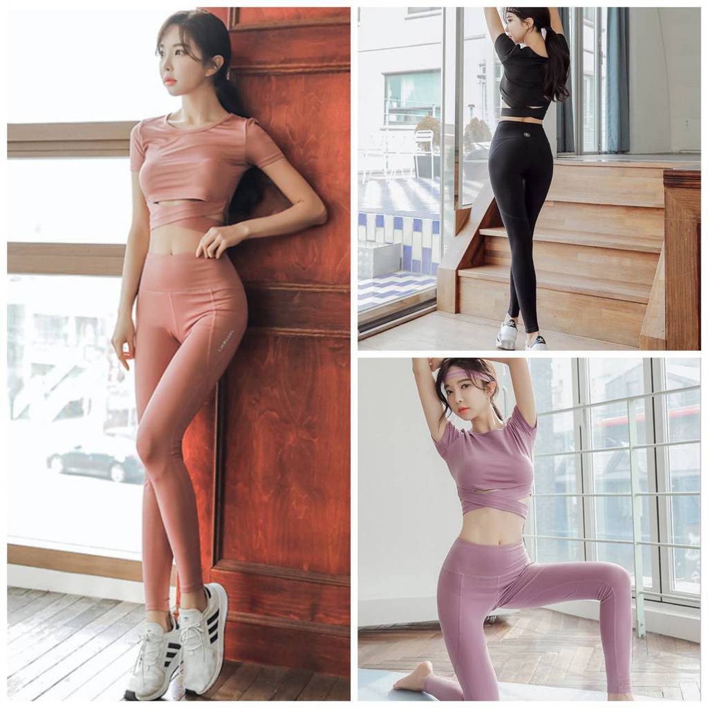(ขายแยกชิ้น) ชุดออกกำลังกายผู้หญิง ขายาว (พร้อมส่ง) รุ่น 064