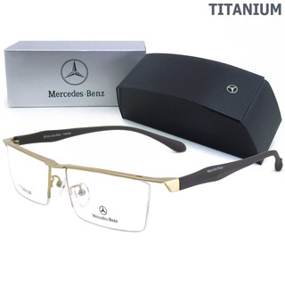 Mercedes Benz แว่นตา รุ่น MB 4004 สีทอง ทรงสปอร์ต วัสดุ Titanium ขาข้อต่อ กรอบเซาะร่อง