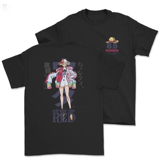 เสื้อยืดผ้าฝ้ายพิมพ์ลาย แฟชั่นคลาสสิกเสื้อยืด พิมพ์ลายอนิเมะ One PIECE RED FILM Uta สําหรับผู้ชาย | เสื้อเชิ้ตภาพยนตร์มั