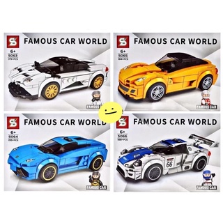 ชุดตัวต่อ SEMBO BLOCK 5063-6  รถ แข่ง ขายยกเซ็ต 4 แบบ Famous Car k/mw