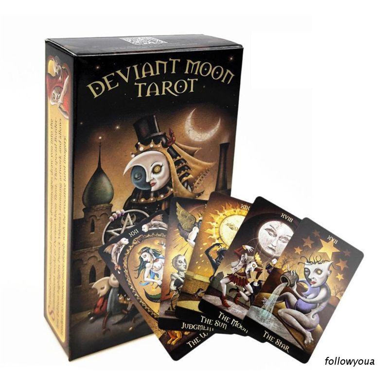 Fol Full English Deviant Moon Tarot 78 การ์ดดาดฟ้า Oracle Family Party เกมกระดาน