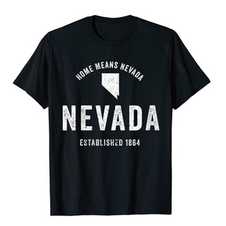 ใหม่ เสื้อยืดลําลอง ผ้าฝ้าย 100% แขนสั้น คอกลม พิมพ์ลายดอกไม้ Nevada State สไตล์เรโทร เหมาะกับการเล่นฟิตเนส ของขวัญ สําห