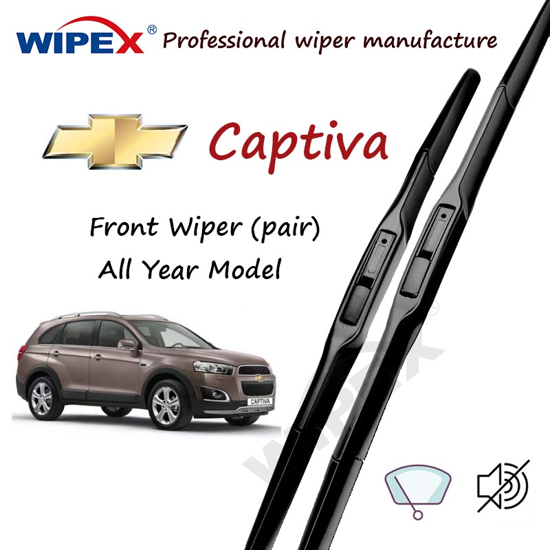 (คุณภาพ)ใบปัดน้ําฝนด้านหน้า Chevrolet Captiva 16+24 ชุด/คู่สําหรับทุกรุ่น Chevy CAPTIVA Car Window Wiper (ซิลิโคนไฮบริด) จาก wipex