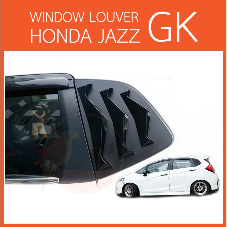 [2ชิ้น]Honda Jazz GK Window Louver ของแต่งฮอนด้าแจ๊ส ไม่ต้องเจาะรถ ติดแน่น