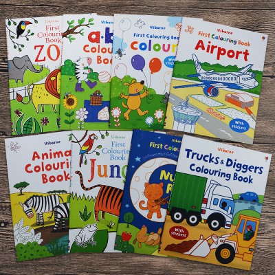 Usborne Coouring Book + Sticker Book English(ABC)