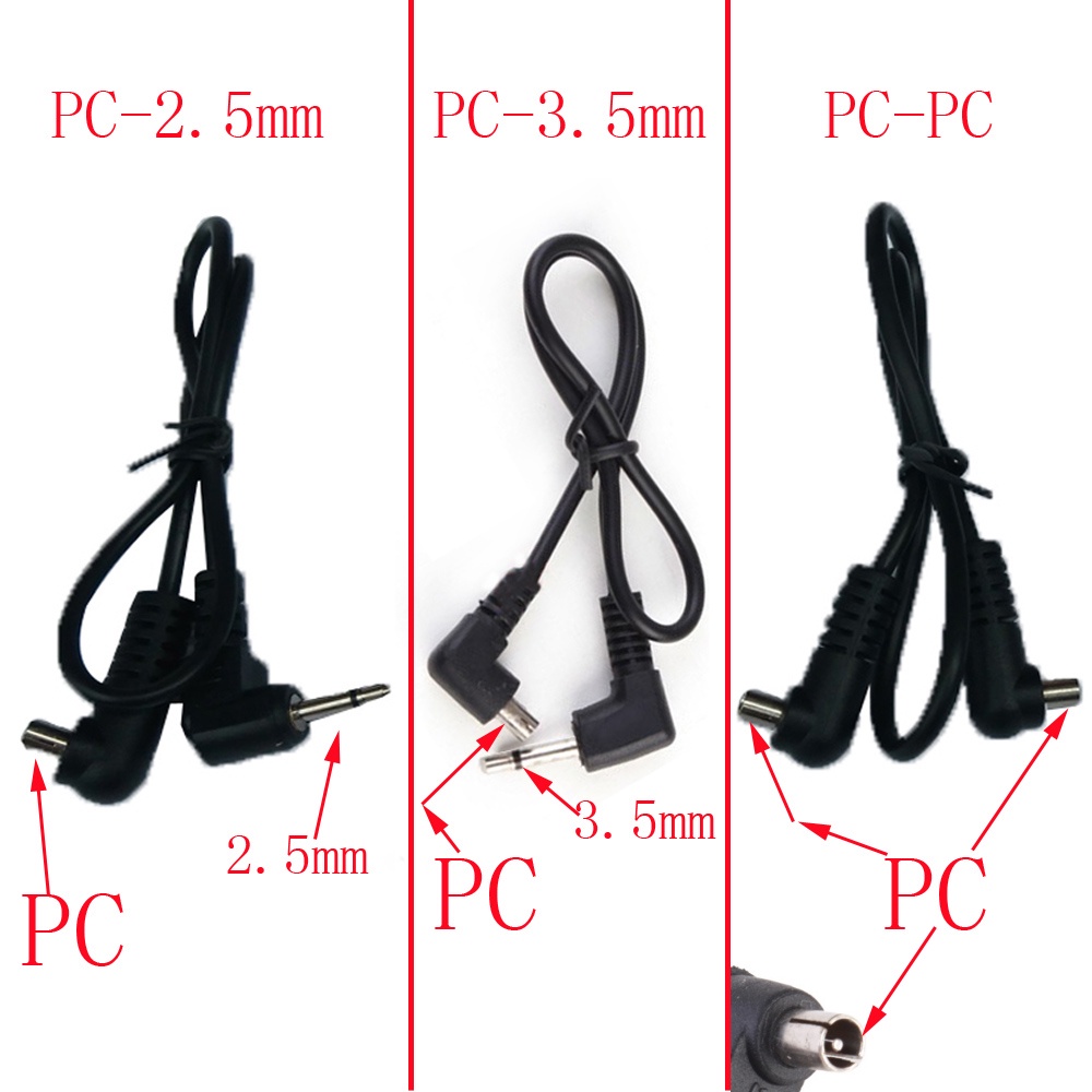 สายเคเบิลแจ็คซิงค์ PC-2.5 มม. PC-3.5 มม. PC-PC สําหรับแฟลชทริกเกอร์กล้อง 30 ซม.