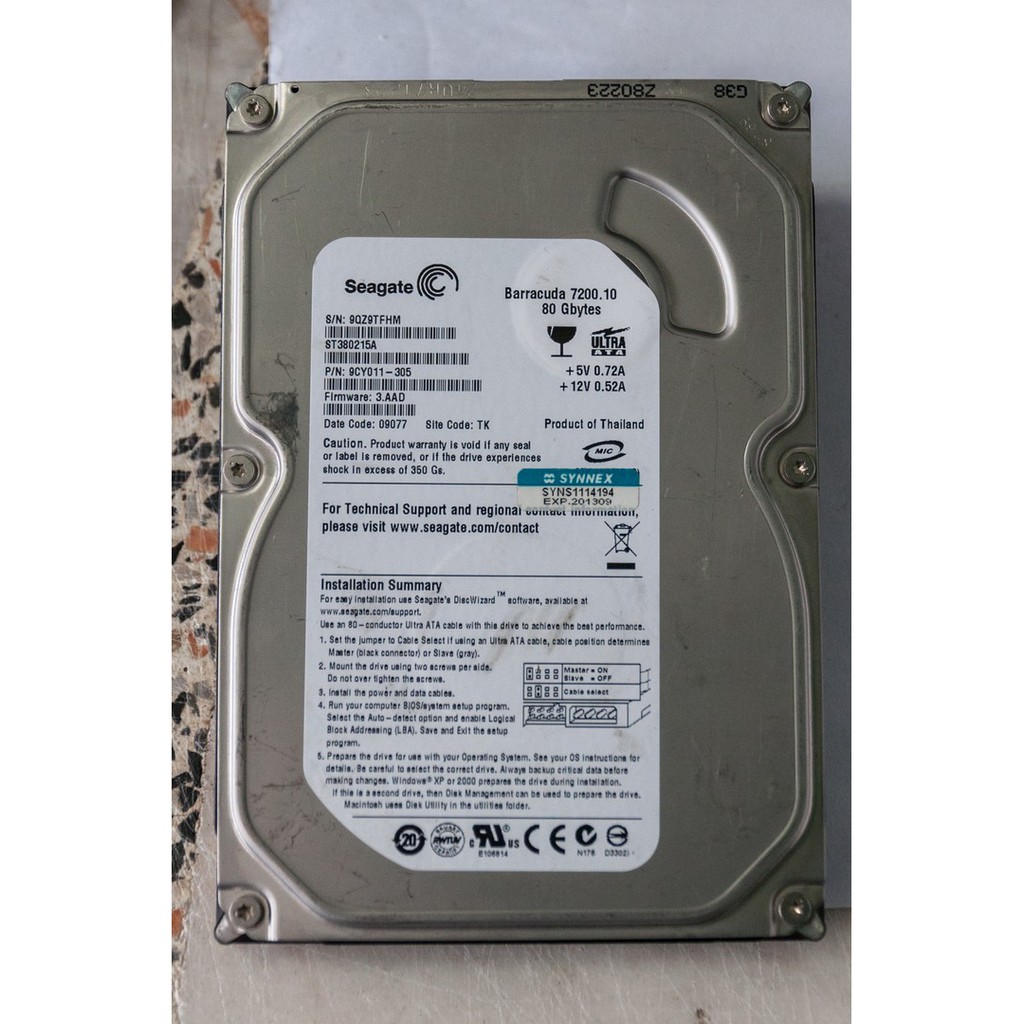 Harddisk PC 3.5" IDE 80GB [มือ 2 สภาพสวย]