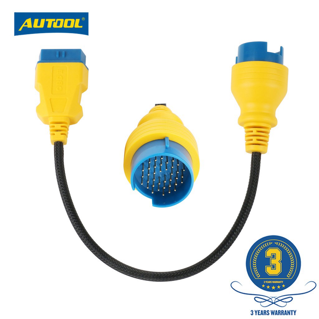 AUTOOL รถ 30cm การขึ้นรูป OBD ขยายสายเคเบิ้ล (เข้ากันได้สำหรับ ELM327 ...