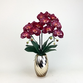 แจกันดอกไม้ประดิษฐ์ตกแต่งบ้าน แจกันกล้วยไม้ประดิษฐ์ Artificial orchid arrangement