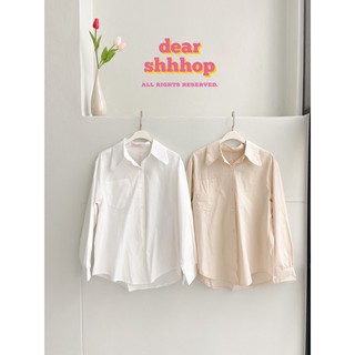 เสื้อเชิ้ตแขนยาวแต่งกระเป๋าข้าง