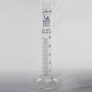 กระบอกตวงแก้ว 25 มิลลิลิตร (Measuring Cylinder 25 ml.)