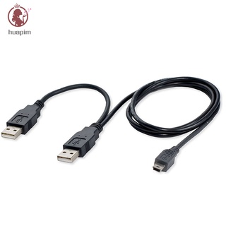 สายเคเบิลข้อมูล Dual USB 2.0 Type A เป็น USB Mini 5-Pin Type B x1 Y