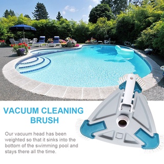 Manual Swimming Pool Suction Heavy Duty Triangular Shape Walls Vacuum Cleaning Brush