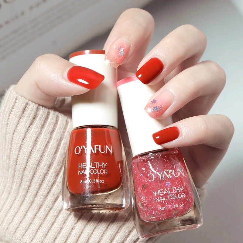 OYAFUN สีทาเล็บ ยาทาเล็บ สีทาเล็บลอกได้ กลิ่นหอม สีทาเล็บเจลไม่ต้องอบ  แห้งเร็ว ปกป้องเล็บ thumbnail 4