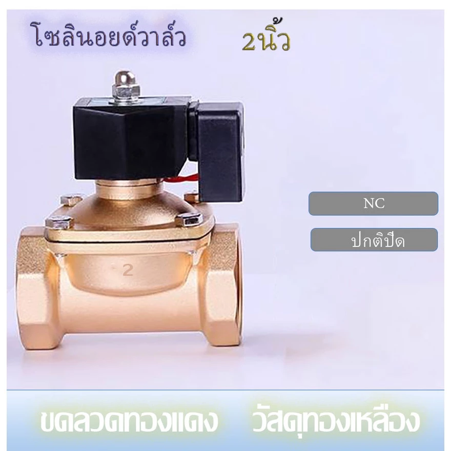 โซลินอยด์ วาล์ว2นิ้ว ทองเหลือง กันน้ำIP55 220V