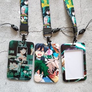 ที่ใส่บัตรประจําตัวประชาชน ลายอนิเมะ My Hero Academia พร้อมเชือกคล้อง สําหรับบัตรประจําตัวประชาชน บัตรนักเรียน Pemegang Teg Nama