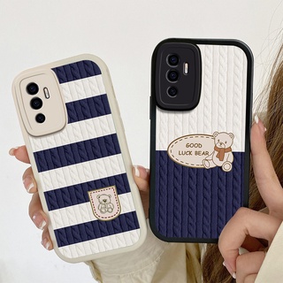 เคสโทรศัพท์มือถือหนัง ลายการ์ตูนหมี สําหรับ VIVO Y16 Y76 Y75 Y65 T1 T1x Y15A Y01 Y21 Y21T Y50 Y30 Y19 Y17 Y12 Y15 Y20 V27 V23e V23 V5 V9 V11i V15 V20 V25 S1 Pro | Klq E09