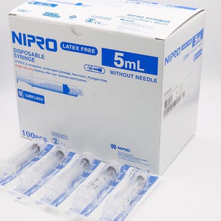 กระบอกฉีดยา SYRINGE NIPRO 5 ML , 10 ML พร้อมหัวเข็มฉีดยาสำหรับเติมหมึก