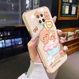 สําหรับ Xiaomi MI Redmi K30 Pro Zoom MI POCO F2 Pro เคสชุบ ดีไซน์ใหม่ ลายหมีใส เคสด้านหลังแบบเต็ม ป้องกันกล้อง เคสนิ่ม