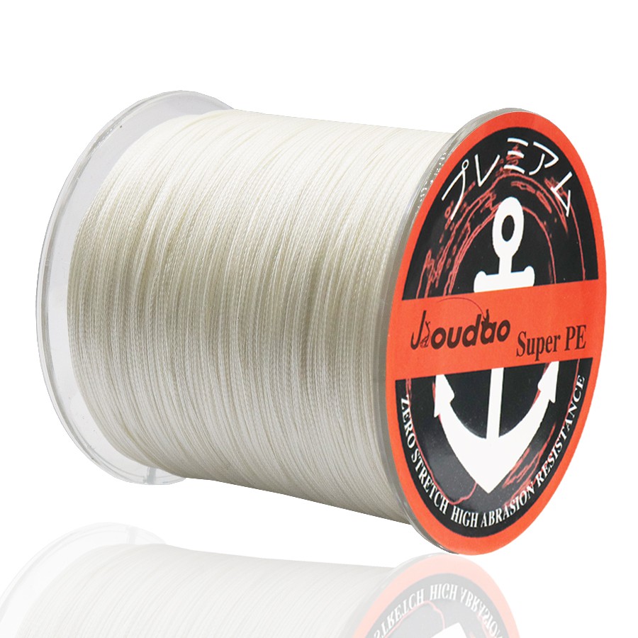 Jioudao 8 Strands 300M สายตกปลาถัก PE ลวด 10LB-220LB Multifilament สายตกปลาสาย PE สีขาว