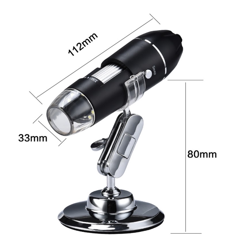 ส่งจากไทย 1600X กล้องจุลทรรศน์ ดิจิตอล LED Type-C/Micro USB 8 LED USBดิจิตอลแว่นขยายEndoscopeกล้อง
