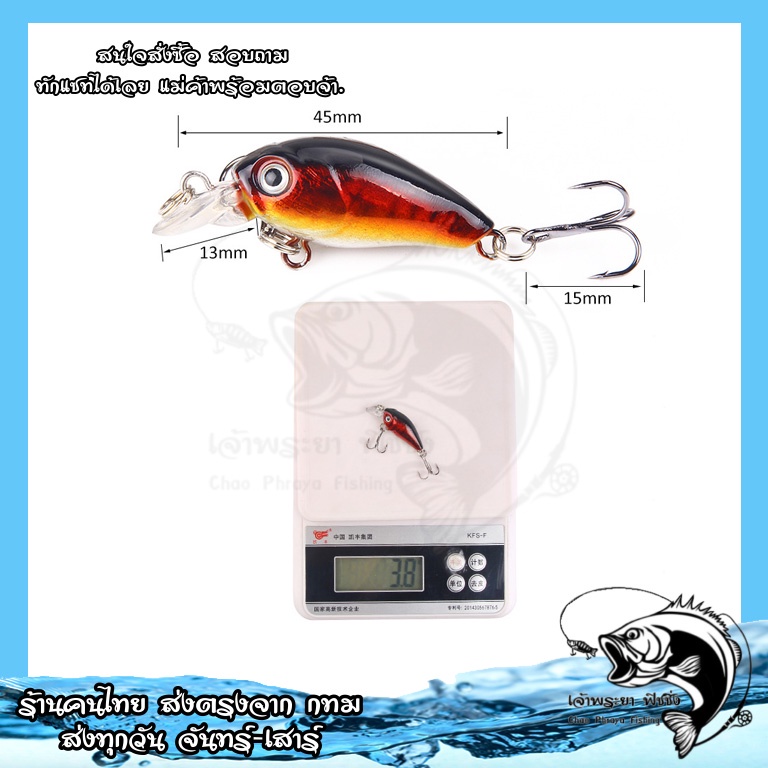เหยื่อตกปลา เหยื่อปลอม F21 ขนาด 4.5cm  หนัก 3.8g  ❗️สินค้าพร้อมส่งจาก กทม ไม่ต้องรอนาน❗️ - รูปที่ 3