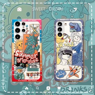 บุคลิกภาพ เดวิดประติมากรรม เทพีเสรีภาพ เคส Samsung Galaxy A73 A53 A33 A23 A13 A03S A03 A72 A52 A42 A32 A22 A12 A02S A02 A71 A51 A21S A70 A50 A50S A20 A30 A2S Case ใหม่ ขอบตรง ด้านข้าง ลวดลาย เอียง กันตก นุ่ม คู่รัก เคส