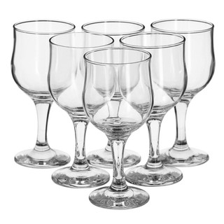 Pasabahce Water Glass (6 ใบ) แก้วน้ำ เเก้วน้ำใส เเก้วน้ำสวยๆ ก้านยาวทรงU / 10 ออนช์ (315 cc)