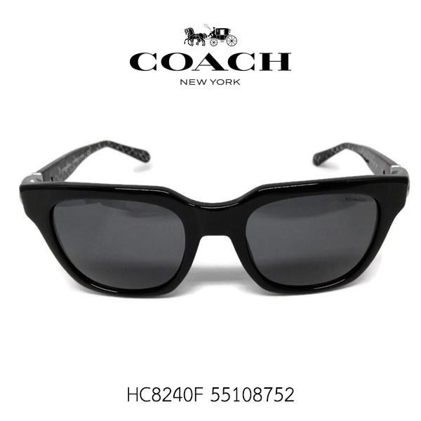 แว่นตากันแดดผู้หญิง COACH รุ่น HC8240F 55108752 Black/dark grey solid สินค้าแบรนด์เนมของแท้ 100%