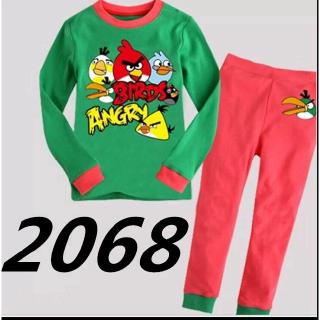 ชุดนอนเสื้อแขนยาว+กางเกงขายาวผ้าฝ้าย ลาย Angry Birds  สำหรับเด็ก 90-130ซม.