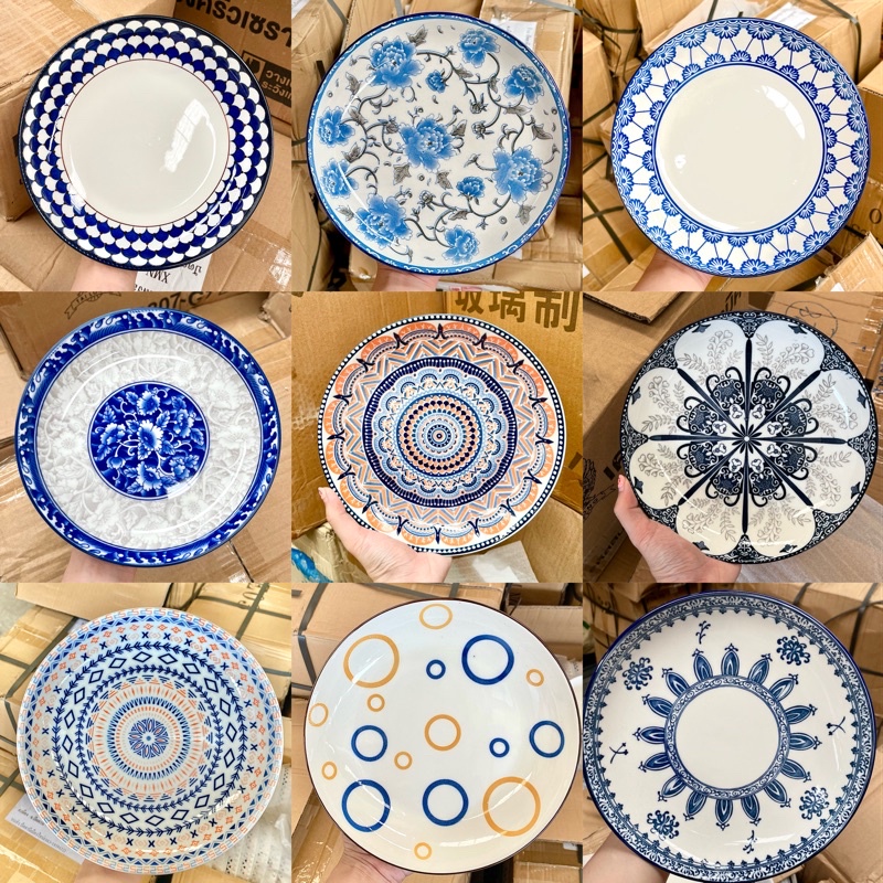 จานกระเบื้อง จานเซรามิคลายไทย จานตุรกี ลายชัดเป๊ะคม ไฮโซมาก⚡️