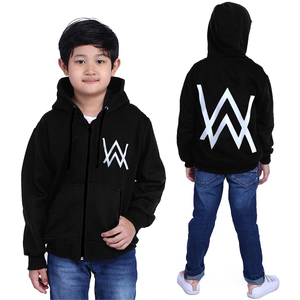 Alan Walker (AW) เสื้อแจ็คเก็ตสีดําสําหรับเด็กอายุ 2-10 ปี