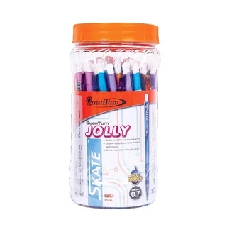 ปากกา ปากกาลูกลื่น Quantum Skate Jolly หัว 0.7 น้ำเงิน (คละสี) (กระบอก 50 แท่ง)