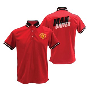 เช็คไซด์ก่อนสั่งซื้้อ !!!!!   เสื้อโปโลแมนยู ลิขสิทธิ์แท้ MUFC-001   (Rd)  สีแดง