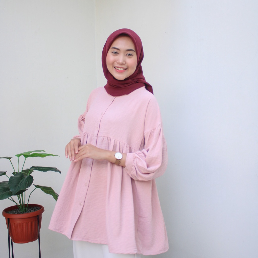 เสื้อเบลาส์ Dostifashion Mala | เสื้อเบลาส์ตุ๊กตาทารกผู้หญิงวัสดุ คริ้งเกิล แขนบอลลูน