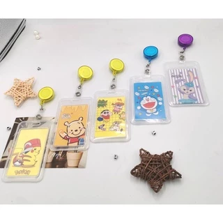 🔥50ลาย เลือกสีได้ ชุดการ์ดงานการ์ตูนมีเชือกมีโยโย่ Cartoon card holder student bus access work card with yoyo KT