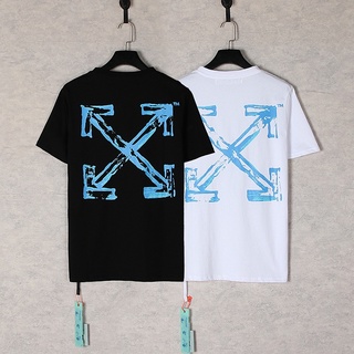 OFF WHITE  ink blue graffiti arrow t-shirt