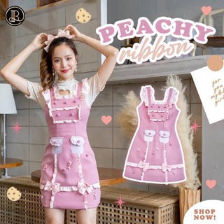 Peachy ribbon : BLT เดรสเอี๊ยมสุดน่ารัก