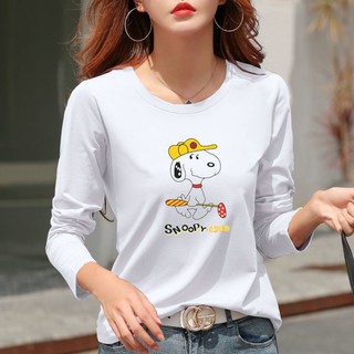 เสื้อยืดแขนยาวแฟชั่นเกาหลี พิมพ์ลายการ์ตูนน่ารัก ผ้านิ่มใส่สบาย **s-xxl**TL-BK215