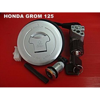 HONDA GROM GROM125 MSX MSX125 SWITCH KEY &amp; SEAT LOCK &amp; FUEL CAP SET  // ชุดฝาถังน้ำมัน สินค้าคุณภาพดี